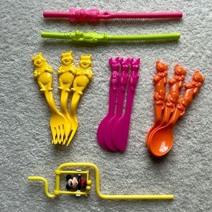 Assorted Disney Utensils and Straws